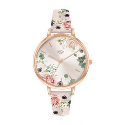 Spirit Ladies Mink Floral Strap Watch