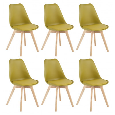 Habitat 6 Jerry Dining Chairs - Mustard
