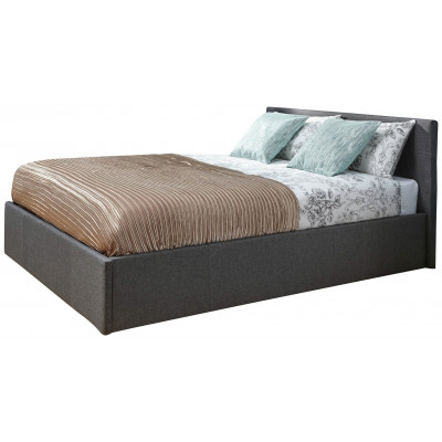 GFW End Lift Double Fabric Ottoman Bed - Grey