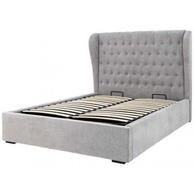 GFW Dakota Kingsize Fabric End Lift Ottoman Bed - Grey