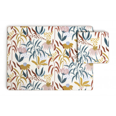 Habitat Set of 4 Floral Ripple Placemats and Coasters