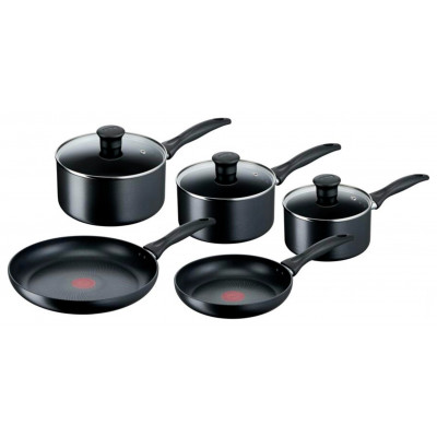 Tefal Induction 5 Piece Non stick Pan Set - Black