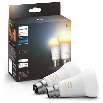 PHILIPSHUE LED B22 WHITE AMBIANC TWINPCK