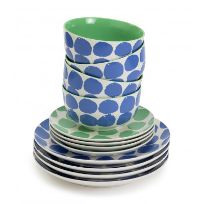 Habitat Abstract 12 Piece Stoneware Dinner Set