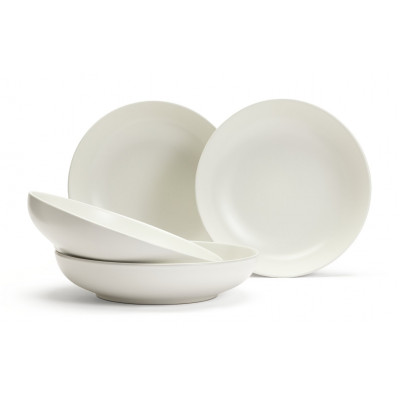 Habitat 4 Piece Stoneware Pasta Bowls - Matte White