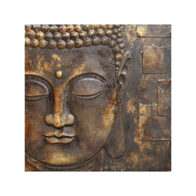 Black and Gold Buddha 3D Relief Canvas