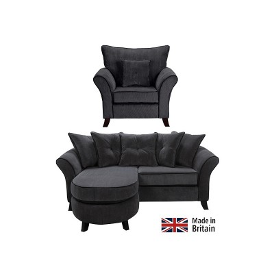 Collection Daisy Movable Corner Sofa and Chair - Charcoal