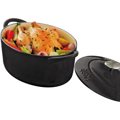 DENBY OVAL CASSEROLE CAST IRON JET      