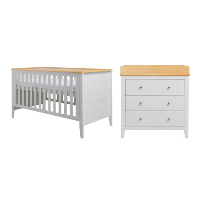 Cuggl Canterbury 2 Piece Nursery Furniture Set - Light Grey