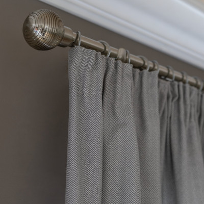 Habitat Herringbone Fully Lined Pencil Pleat Curtains - Grey