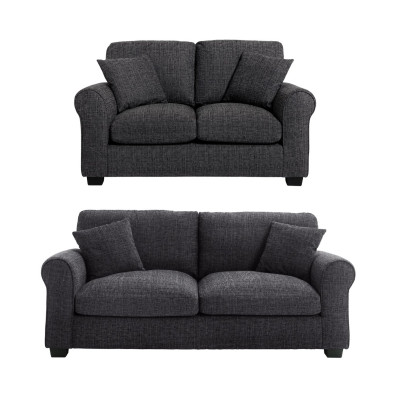 Argos Home Lisbon Fabric 2 Seater & 3 Seater Sofa - Charcoal