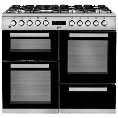 Beko KDVF100X 100cm Dual Fuel Range Cooker - Stainless Steel