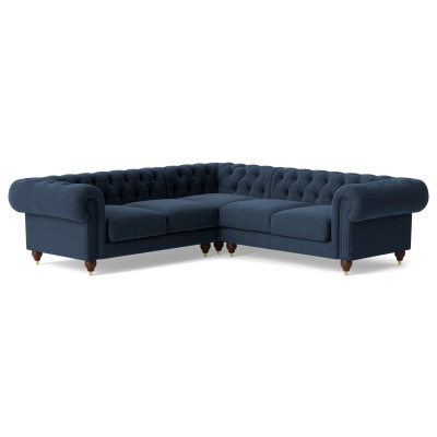Swoon Winston Fabric 5 Seater Corner Sofa - Indigo Blue