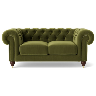 Swoon Winston Velvet 2 Seater Sofa - Fern Green