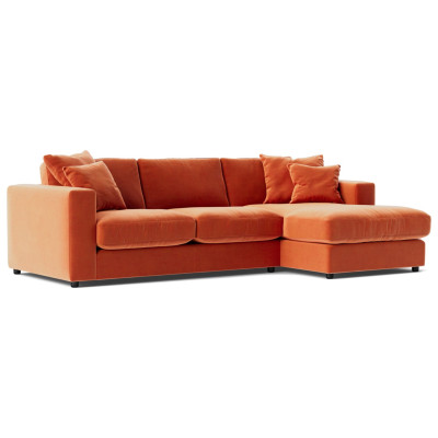 Swoon Althaea Velvet Right Hand Corner Sofa - Burnt Orange