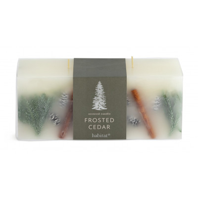 HABITAT FROSTED CEDAR INCLUSIONCNDLE LRG