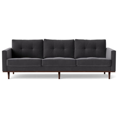 Swoon Berlin Velvet 4 Seater Sofa - Granite Grey