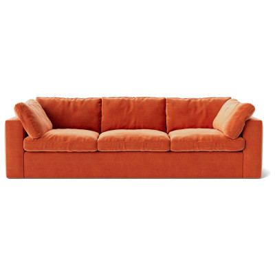 Swoon Seattle Velvet 3 Seater Sofa - Burnt Orange
