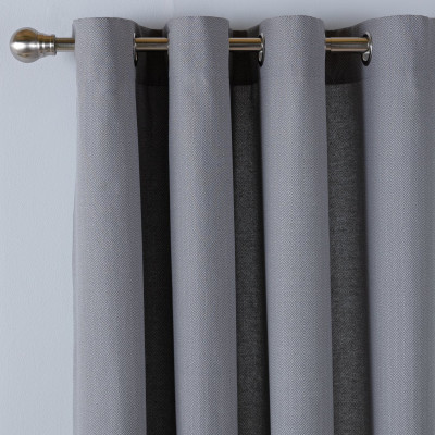 HAB HERRINGBONE FLINTGREY CURTAIN 90X90