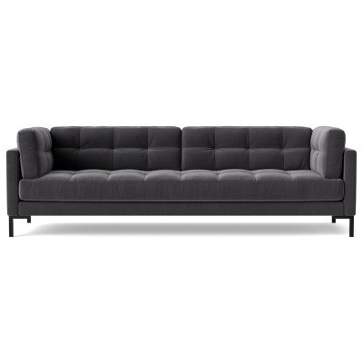 Swoon Landau Velvet 3 Seater Sofa - Granite Grey