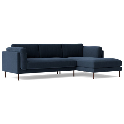 Swoon Munich Fabric Right Hand Corner Sofa - Indigo Blue