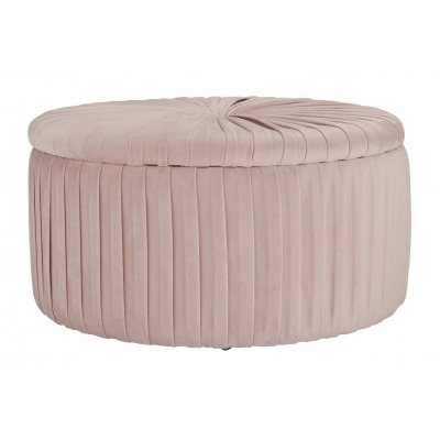 Argos Home Leckie Velvet Storage Footstool - Pink