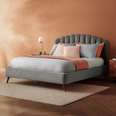 Silentnight Oriana Double Velvet Bed Frame - Silver