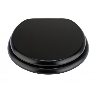 Argos Home Slow Close Wooden Toilet Seat - Black