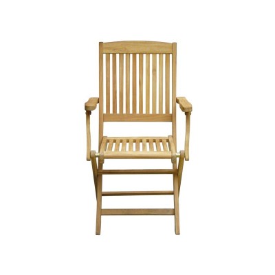 TEAK FOLDING CHAIR WITH ARM X 2