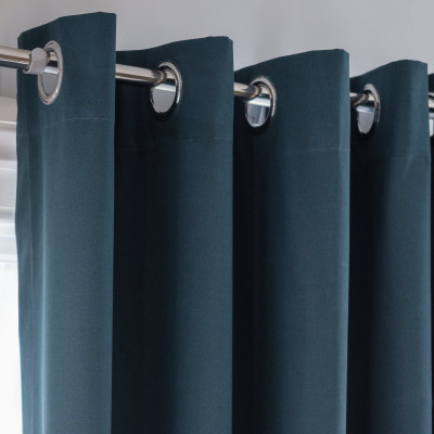 Habitat Plain Blackout Eyelet Curtains - Dark Teal