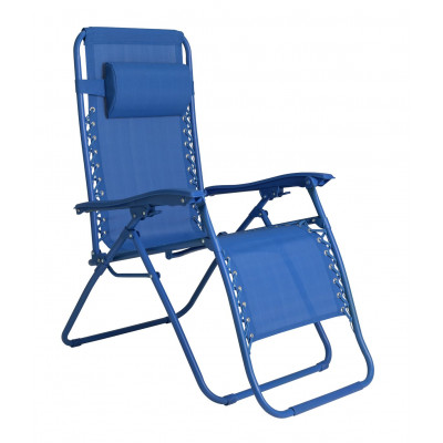 Argos Home Folding Metal Zero Gravity Sun Lounger - Blue