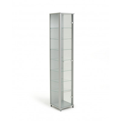 Argos Home 7 Shelf Glass Narrow Display Cabinet - Silver