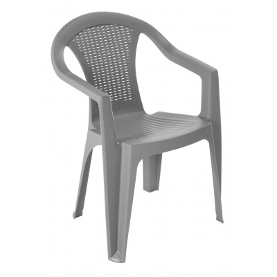 Argos Home Resin Rattan Effect Stacking Garden Chair - Grey