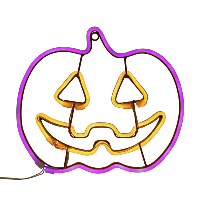 Argos Home Battery Neon Effect Pumpkin Sign Halloween Light