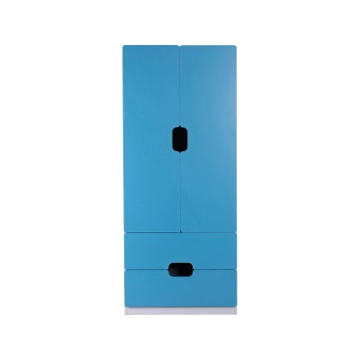 Tolga 2 Drawer 2 Door Wardrobe - Blue.