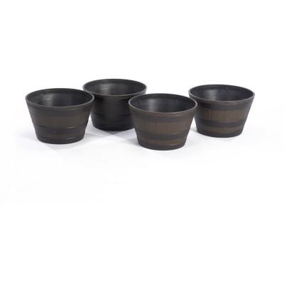 PK OF 4 HALF BARREL PLANTERS