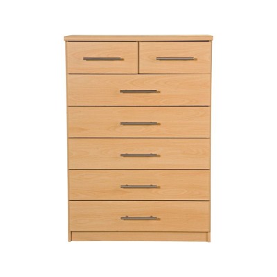 New Anderson 5 + 2 Drawer Chest - Beech Effect.