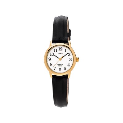 Timex Ladies Black Leather Strap Watch