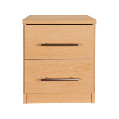 New Anderson 2 Drawer Bedside Chest - Beech Effect.