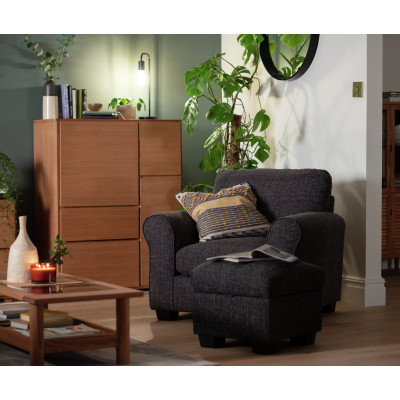 Argos Home Lisbon Fabric Chair & 3 Seater Sofa - Grey