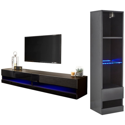 GFW Galicia 2 Piece Furniture Set with 180 cm - Black