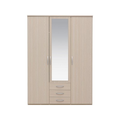 Argos Home New Hallingford 3Dr 3Drw Mirror Wardrobe - L Oak