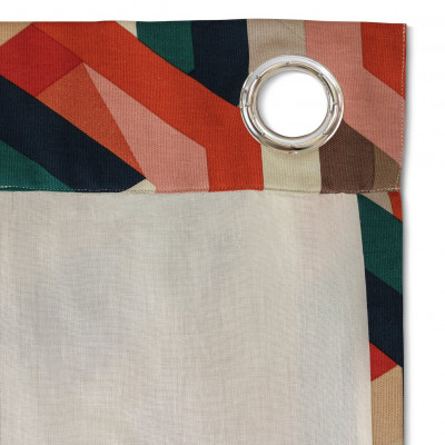 Habitat Chain Check Fully Lined Eyelet Curtains - Multi