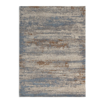 Habitat Distressed Abstract Blue Flatweave Rug - 120x170cm