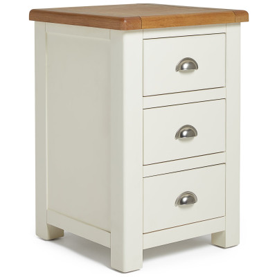 Argos Home Kent 3 Drawer Bedside Table - Cream & Oak