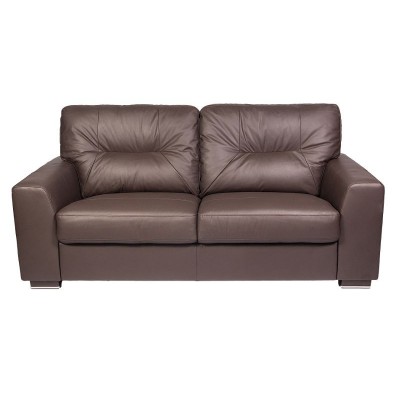 HOME Aston Large Leather Sofa - Chocolate