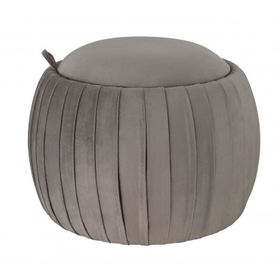 Argos Home Ellie Velvet Storage Footstool - Light Grey