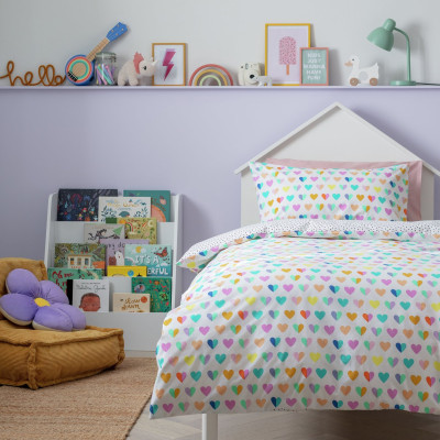 Habitat Happy Hearts White Kids Bedding Set - Toddler