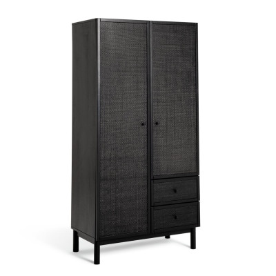 Habitat Simone 2 Door Drawer Wardrobe - Black