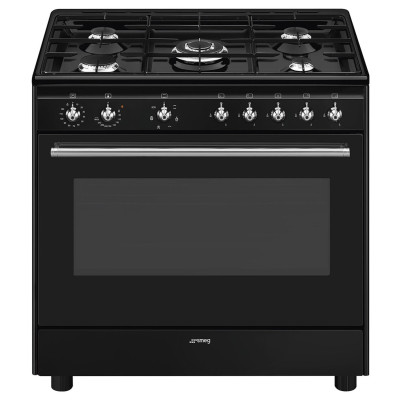 Smeg CX91GMBL Concert 90cm Dual Fuel Range Cooker - Black